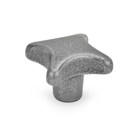 DIN 6335 Cast Iron Hand Knobs, with Tapped or Plain Bore Material: GG - Cast iron
Type: E - With tapped blind bore