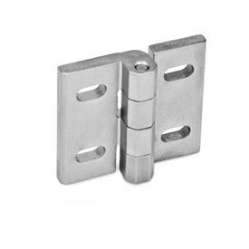 GN 235 Stainless Steel Hinges, Adjustable Material: NI - Stainless steel<br />Type: B - Horizontal slots<br />Finish: GS - Matte shot-blasted finish