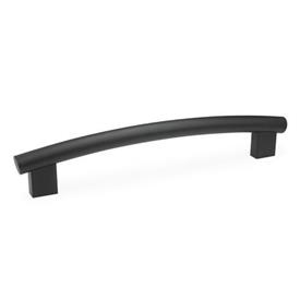 GN 666.4 Aluminum / Stainless Steel Tubular Arch Handles, Aluminum Handle Legs, with Tapped Inserts Finish: SW - Black, RAL 9005, textured finish