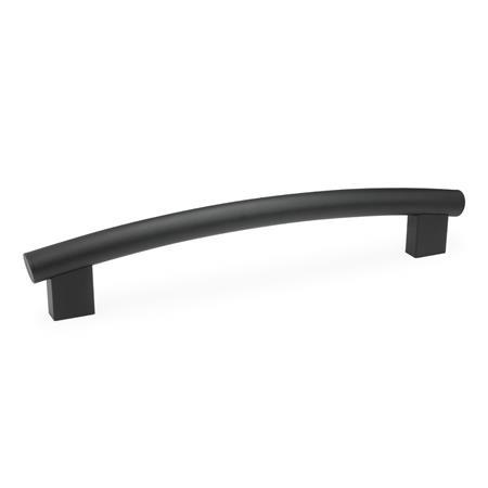 GN 666.4 Aluminum or Stainless Steel Tubular Arch Handles, with Tapped Inserts Finish: SW - Black, RAL 9005, textured finish