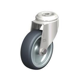  LKRXA-TPA Stainless Steel Light Duty Swivel Casters with Thermoplastic Rubber Wheels and Bolt Hole Fitting, Heavy Bracket Series Type: G - Plain bearing