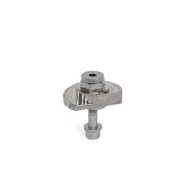GN 918.7 Stainless Steel Clamping Cam Units, Downward Clamping, Screw from the Back Type: SKB - With hex<br />Clamping direction: R - By clockwise rotation (drawn version)