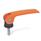 GN 927 Zinc Die-Cast Clamping Levers with Eccentrical Cam, Threaded Stud Type, with Steel Components Type: B - Plastic contact plate without setting nut
Color: O - Orange, RAL 2004