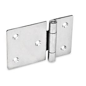 GN 136 Stainless Steel Sheet Metal Hinges, Horizontally Extended Material: NI - Stainless steel<br />Type: C - With countersunk holes