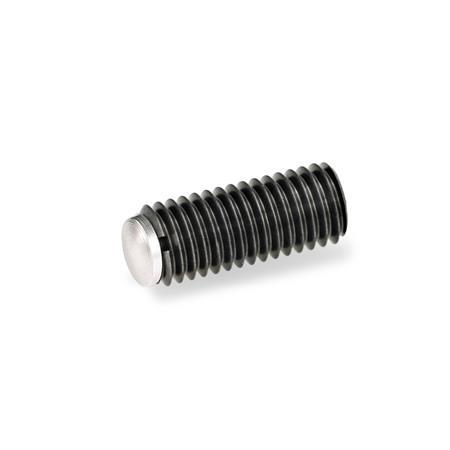 GN 913.2 Steel Set Screws, with Hardened Semi-Spherical or Pointed Tip Type: A - Semi-spherical tip