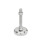 GN 31 Metric Thread, Stainless Steel Leveling Feet, Tapped Socket or Threaded Stud Type, with Rubber Pad Type (Base): C4 - Polished, rubber pad vulcanized, white
Version (Stud / Socket): SK - With nut, external hex at the bottom
