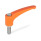 EN 604.1 Manettes indexables en plastique, à goujon fileté, avec composants en inox, Ergostyle® Couleur: OR - Orange, RAL 2004, finition mate