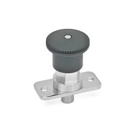 GN 822.9 Stainless Steel Mini Indexing Plungers, Lock-Out and Non Lock-Out, with Hidden Lock Mechanism, Plate Mount Type: C - Lock-out, with plastic knob