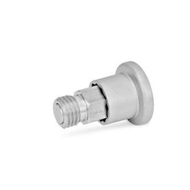 GN 822.7 Stainless Steel Mini Indexing Plungers, Lock-Out and Non Lock-Out, with Hidden Lock Mechanism Type: CN - Lock-out, with stainless steel knob