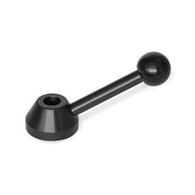 GN 223 Steel Control Levers, with Round or Square Through Bore, or Keyway Bore code: B - Without keyway