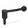GN 312 Steel Safety Adjustable Levers, Threaded Stud Type, Push to Engage Type: D - Straight lever