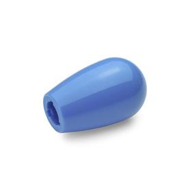EN 719.2 Perillas de palanca de cambio con forma de cúpula de plástico tecnopolímero, tipo roscado o de montaje a presión Color: BL - Azul, RAL 5024, acabado brillante