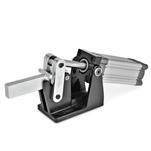 Steel Heavy Duty Pneumatic Toggle Clamps, with Horizontal Mounting Base, with Magnetic Piston