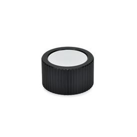 GN 726 Aluminum Knurled Control Knobs, Plain Bore or Collet Type Type: N - Plain cover<br />Identification No.: 2 - With collet