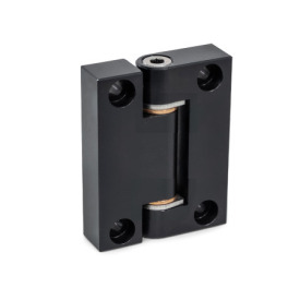 GN 7580 Charnières de précision en aluminium, roulements à billes en bronze,à utiliser en tant qu'articulation Finition: ALS - Finition anodisée, noire<br />Type de chape intérieure: A - Fixation tangentielle avec évidement cylindrique<br />Type de chape extérieure: A - Fixation tangentielle avec évidement cylindrique