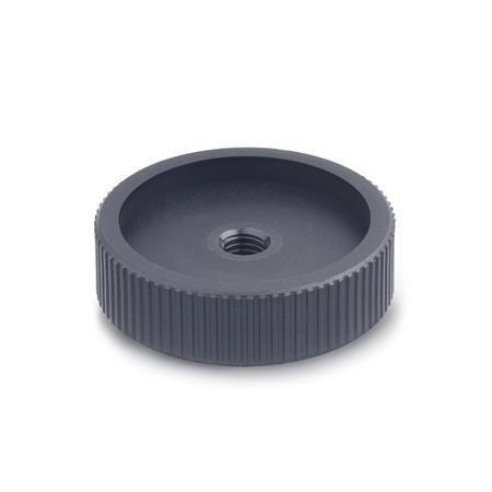 Knurled Control Knobs GN 226: Plastic, Steel Hub Bushing