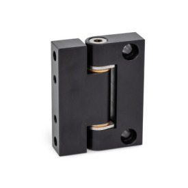GN 7580 Aluminum Precision Hinges, Bronze Bearing Bushings, Used as Joint Finish: ALS - Anodized finish, black<br />Inner leaf type: C - Radial fastening with cylindrical recess<br />Outer leaf type: A - Tangential fastening with cylindrical recess