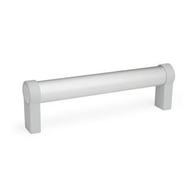 GN 333.1 Aluminum Tubular Handles, with Straight Handle Legs Type: A - Mounting from the back (tapped blind hole)<br />Finish: ES - Anodized finish, natural color