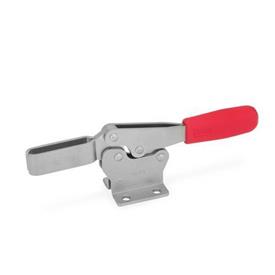 GN 820 Stainless Steel Horizontal Acting Toggle Clamps, with Horizontal Mounting Base Material: NI - Stainless steel<br />Type: M - U-bar version, with two flanged washers