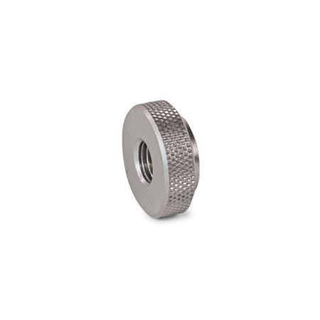 GN 827.1 Stainless Steel Knurled Nuts, for GN 827 Adjusting Screws 