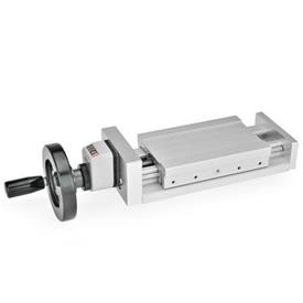 GN 900 Aluminum Adjustable Slide Units Identification no.: 1 - Without adjustable lever<br />Type: HN - With handwheel and digital position indicator EN 954, type AN