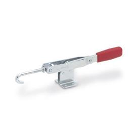 GN 850 Abrazaderas de palanca tipo pestillo, de acero, con base de montaje horizontal Tipo: TF - Con gancho de tracción