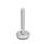 GN 31 Metric Thread, Stainless Steel Leveling Feet, Tapped Socket or Threaded Stud Type, with Rubber Pad Type (Base): B1 - Matte shot-blasted finish, rubber pad inlay, black
Version (Stud / Socket): V - Without nut, external hex at the top, wrench flat at the bottom