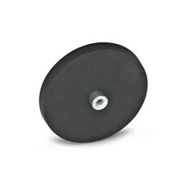 GN 51.2 Neodymium-Iron-Boron Retaining Magnets, with Tapped Blind Hole, with Rubber Jacket Color: SW - Black