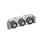 GN 2424 Carros de rodillos, de aluminio / acero, para rieles de guías lineales de rodillos GN 2422 Tipo: R - Carro de rodillos radial, disposición lateral
Versión: X - Con junta de fricción para riel de cojinetes fijos (riel en X)