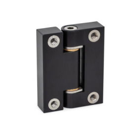 GN 7580 Aluminum Precision Hinges, Bronze Bearing Bushings, Used as Joint Finish: ALS - Anodized finish, black<br />Inner leaf type: B - Tangential fastening with tapped insert<br />Outer leaf type: B - Tangential fastening with tapped insert