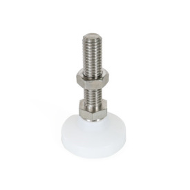  LPST Inch Size, &quot;Level-It&quot;™ Leveling Mounts, Stainless Steel Threaded Stud Type Type: D3 - Molded Delrin<sup>®</sup> plastic base