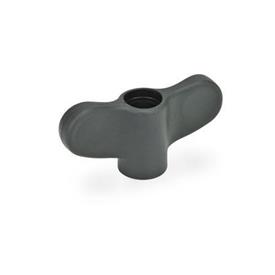 EN 634.1 Technopolymer Plastic Wing Nuts, with Stainless Steel Tapped Through Insert, Ergostyle® 