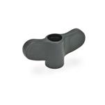 Technopolymer Plastic Wing Nuts, with Stainless Steel Tapped Through Insert, Ergostyle®