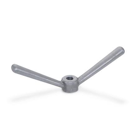 Double Arm Clamp Nuts GN 206.1: Cast Iron, Tapped Type