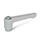GN 302.2 Zinc Die-Cast Straight Adjustable Levers, Tapped Type, with Zinc Plated Steel Components Color: SR - Silver, RAL 9006, textured finish