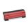 EN 630 Technopolymer Plastic Off-Set Enclosed Safety &quot;U&quot; Handles, Ergostyle®, with Counterbored Through Holes Color of the cover: DRT - Red, RAL 3000, shiny finish