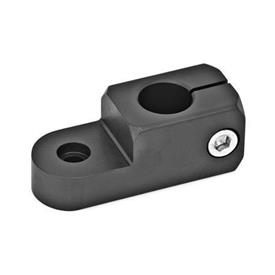 GN 482 Aluminum, Swivel Mounting Clamps Finish: ELS - Anodized finish, black<br />Type: P - Clamping bore parallel to the swivel axis