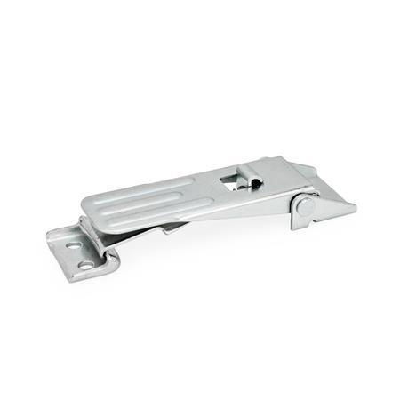 GN 821 Steel / Stainless Steel, Zinc Plated Toggle Latches Type: S - With safety catch
Material: ST - Steel
Identification No.: 1 - Long type