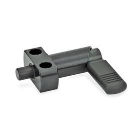GN 612.2 Steel Cam Action Indexing Plungers, Lock-Out, with Mounting Flange Type: B - With plastic sleeve