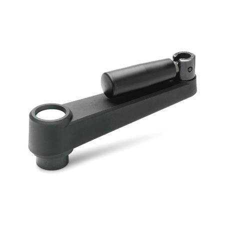 EN 570.6 Technopolymer Plastic Crank Handles, with Locking Retractable Handle, with Steel Retractable Mechanism 