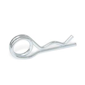 GN 1024 Steel Spring Cotter Pins Type: D - With double loop