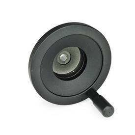 GN 323.9 Volants pleins aluminium pour indicateurs de position EN 000.9 / EN 000.13, avec ou sans poignée tournante Type: R - Avec poignée tournante