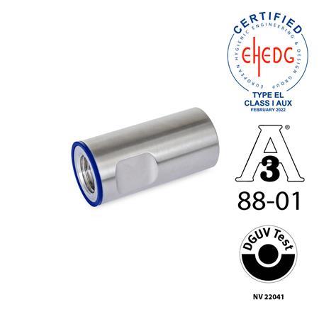 GN 20.1 Tapas de protección, de acero inoxidable, diseño higiénico Material del anillo de sellado: H - H-NBR