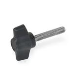 Nylon Plastic Wing Screws, with Stainless Steel Threaded Stud