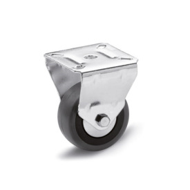 EN 22870 Steel Light Duty Casters, Rubber Wheel Tread, Polypropylene Wheel Core, Light Version Bearing type: G - Friction bearing<br />Bracket type: B - Rigid bracket<br />Coding: L - Light version