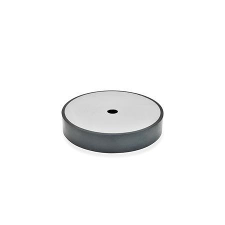 GN 438.5 Rubber Spacer Disks, with Stainless Steel Plate Type: A - Mounting via mounting hole