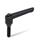 WN 300 Plastic Adjustable Levers, Threaded Stud Type, with Blackened Steel Components Color: SW - Black, RAL 9005, textured finish