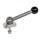 GN 918.6 Stainless Steel Clamping Cam Units, Upward Clamping, Screw from the Back Type: KVB - With ball lever, angular (serrations)
Clamping direction: L - By counter-clockwise rotation