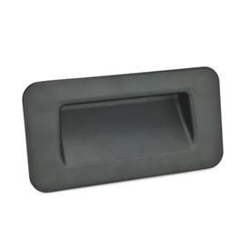 GN 7330 Zinc Die-Cast Gripping Trays, Screw-In Type Type: C - Mounting from the back<br />Identification no.: 1 - Without seal<br />Finish: SW - Black, RAL 9005, textured finish