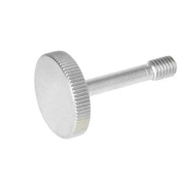 GN 653.2 Stainless Steel Knurled Thumb Screws, Flat Type, with Recessed Stud for Loss Protection 